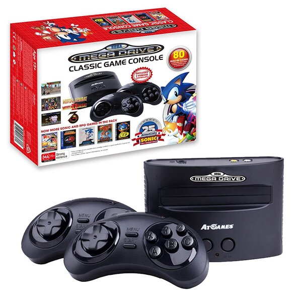 Sega SEGA Megadrive Classic Game Console - Console de salon SEGA Megadrive + 2 manettes sans fil + 80 jeux