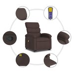 vidaXL Fauteuil inclinable de massage Marron foncé Tissu