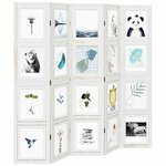 vidaXL Cloison de séparation 5 panneaux blanc bois de paulownia massif