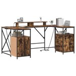 vidaXL Bureau Chêne fumé 182 x 101 x 87.5 cm Bois d'ingénierie