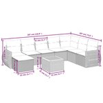 vidaXL Salon de jardin avec coussins 9 Pièces beige résine tressée