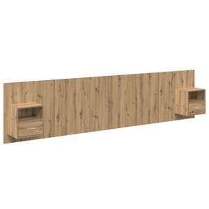 vidaXL Tête de lit avec armoire avec tiroir 3 Pièces Chêne artisanal