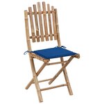 vidaXL Chaises pliables de jardin 2 Pièces avec coussins Bambou