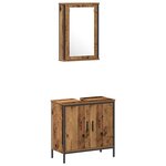 vidaXL Ensemble de mobilier de salle de bain avec porte 3 Pièces Marron