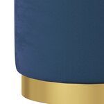 vidaXL Tabouret de rangement rond Bleu Velours 31 x 37 cm