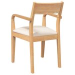vidaXL Chaises à manger coussins 2 Pièces naturel bois massif caoutchouc