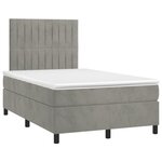 vidaXL Sommier à lattes de lit et matelas Gris clair 120x200cm Velours