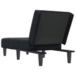 vidaXL Chaise longue noir velours