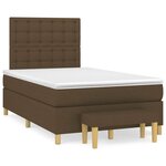 vidaXL Sommier à lattes de lit et matelas marron foncé 120x190cm tissu