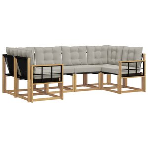 vidaXL Ensemble de canapés d'extérieur 6 Pièces Blanc et gris clair