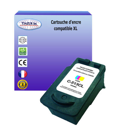 Cartouche compatible avec canon pixma ip2700 ip2702 remplace canon cl-513 couleur - t3azur