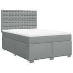 vidaXL Sommier à lattes de lit avec matelas Gris clair 140x200cm Tissu