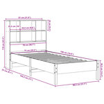vidaXL Lit bibliothèque sans matelas cire marron 75x190 cm pin massif