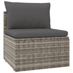 vidaXL Salon de jardin 5 Pièces avec coussins Gris Résine tressée