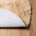 vidaXL Tapis shaggy à poils longs NAVARRA beige 120x120 cm polyester