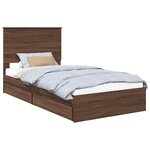 vidaXL Lit de Rangement Chêne brun 100 x 200 cm Bois d'ingénierie