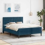 vidaXL Cadre de lit avec matelas Bleu 160 x 200 cm Velours