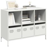 vidaXL Buffet blanc 101 5x39x73 5 cm acier laminé à froid