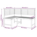 vidaXL Banc d'angle de jardin 140 cm Bois solide d'acacia