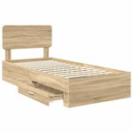 vidaXL Cadre de lit Chêne Sonoma 90 x 200 cm Bois d'ingénierie