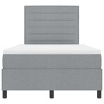 vidaXL Lit à ressorts avec matelas Gris clair 120 x 190 cm tissu