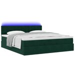 VidaXL Cadre de lit ottoman avec matelas vert foncé 180x200 cm velours