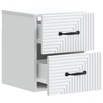 vidaXL Cabinet de chevet mural 2 pc Blanc 34 5 x 33 x 40 cm