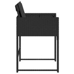 vidaXL Chaises de jardin lot de 4 avec coussins noir résine tressée