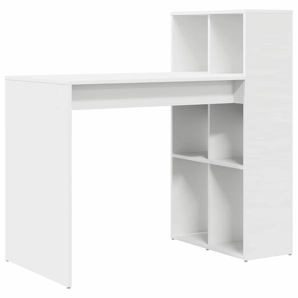vidaXL Bureau avec étagère Blanc 108 x 55 x 103 5 cm Bois d'ingénierie