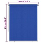 vidaXL Store roulant d'extérieur 180x230 cm Bleu PEHD