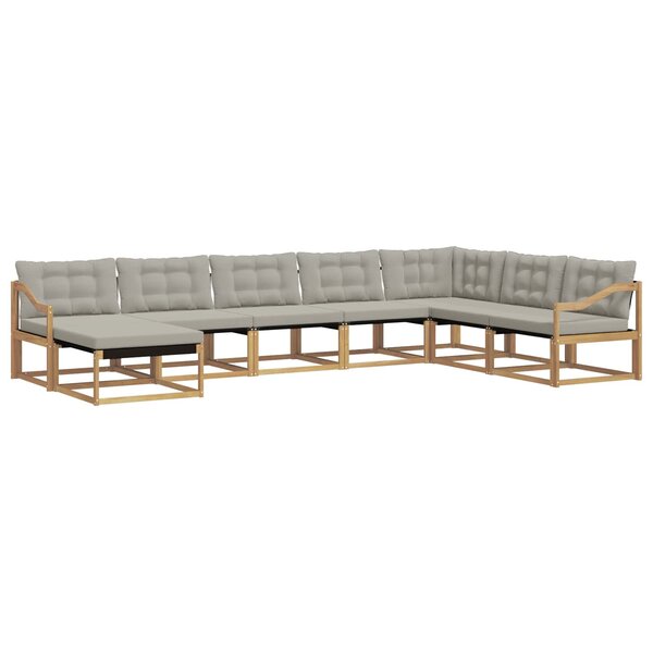 vidaXL Ensemble de canapés d'extérieur 8 Pièces Blanc et gris clair