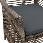 vidaXL Chaise d'Extérieur 2 Pièces Gris et Gris foncé polyrotin