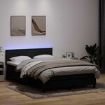 vidaXL Sommier à lattes de lit avec matelas et LED noir 140x210 cm velours