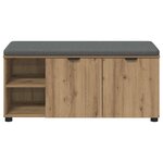 vidaXL Banc d'entrée avec coussin Uni Chêne artisanal 100 x 38 x 46 cm
