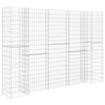 vidaXL Jardinière à gabion en H Fil d'acier 260x40x200 cm