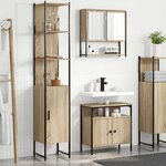 vidaXL Ensemble de mobilier de salle de bain 3 Pièces Chêne sonoma