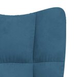 vidaXL Chaise à bascule avec tabouret en velours bleu