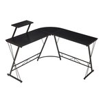 Bureau table poste de travail avec plateau surélevé 122 x 122 x 98 cm noir 03_0009073