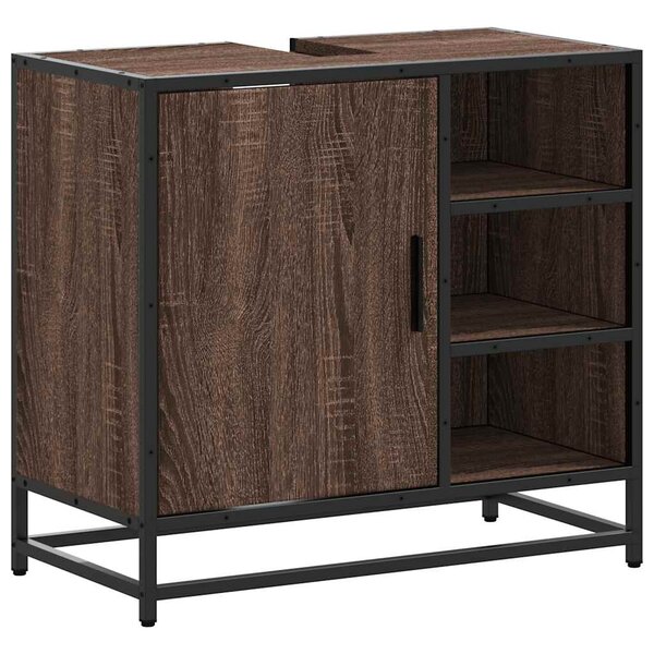 vidaXL Armoire de lavabo de salle de bain chêne marron 65x33x60 cm