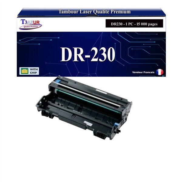 T3AZUR - Kit Tambour compatible Brother HL-3040  HL-3040CN  HL-3070  HL-3070CW  DR230 (DR-230CL) - T3AZUR