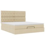 VidaXL Cadre de lit ottoman avec matelas crème 160x200 cm tissu