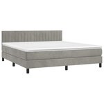vidaXL Sommier à lattes de lit avec matelas LED Gris clair 160x200 cm
