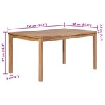 vidaXL Table de jardin 150x90x77 cm Bois de teck solide