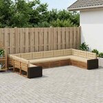 vidaXL Ensembles de canapés avec coussin 10 Pièces Bois d'Acacia Massif