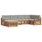 vidaXL Ensemble de canapés d'extérieur 6 pc Gris Naturel et Clair