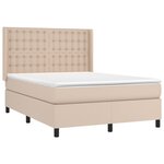 vidaXL Sommier à lattes de lit avec matelas Cappuccino 140x190 cm