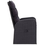 vidaXL Ensemble à manger de jardin avec coussins 7 Pièces Noir