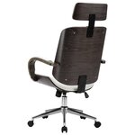 vidaXL Chaise de bureau avec appuie-tête Blanc Similicuir et bois