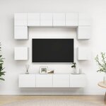 vidaXL Ensemble de meuble TV 8 Pièces Blanc brillant Bois d'ingénierie