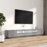 vidaXL Ensemble de meubles TV avec lumières LED 3 Pièces Sonoma gris
